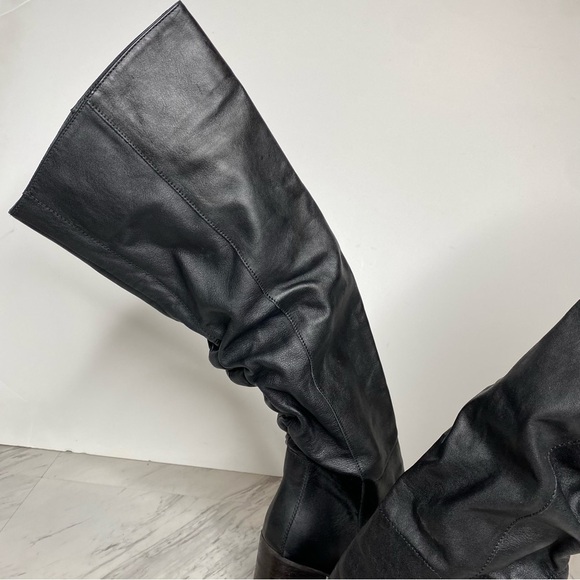 New! Free People Black Leather Heeled Tall Boot 8 1/2 - Picture 7 of 14